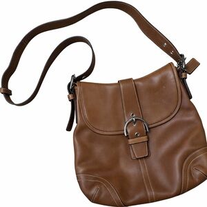 Coach Light Brown Leather Buckle Bag Vintage Classic Excellent Condition